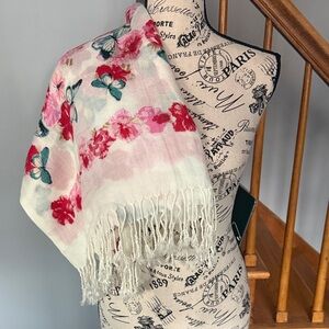 Floral Fringe Scarf